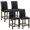 Set Of 4 Bar Stools 25Inch Counter Height Barstool Pub Chair W/Rubber Wood Legs
